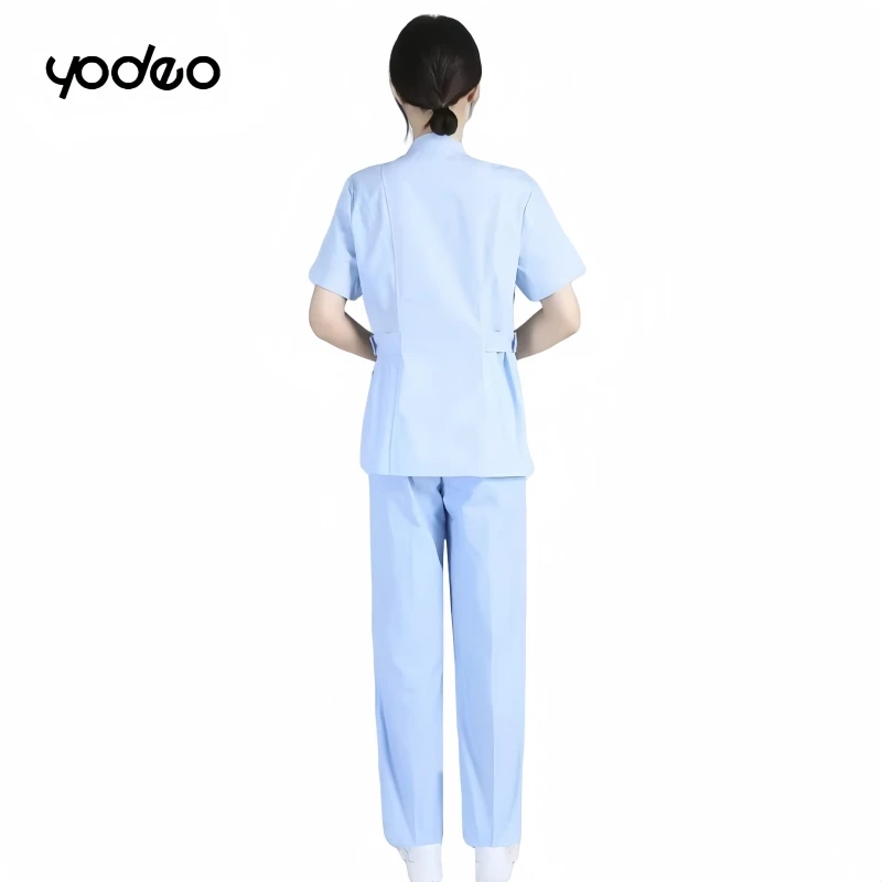 Quick-dry sport medical set high temperature resistance stretcg and comfortable top and pant doctor nurse outfit scrubs uniform