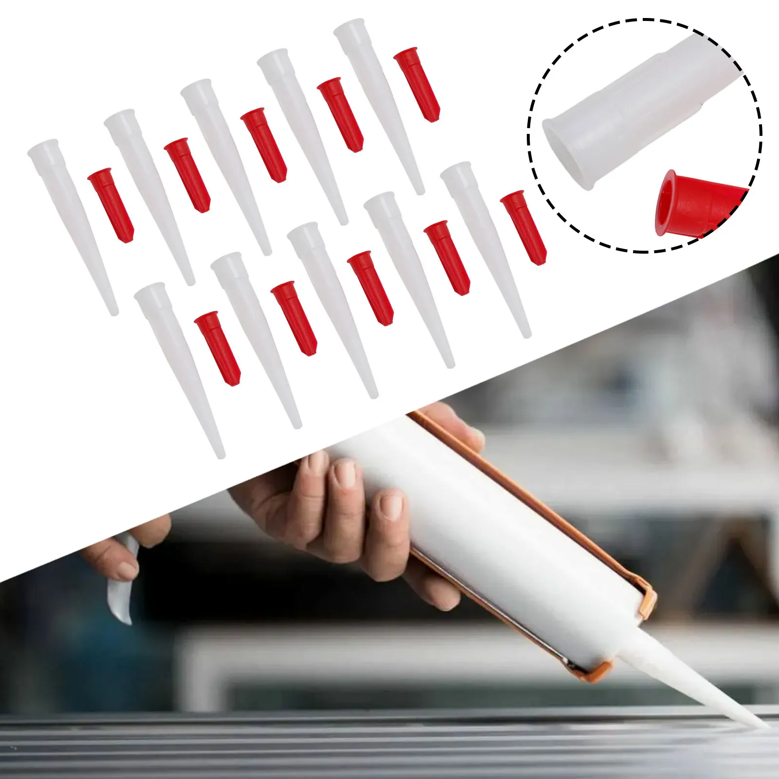 

Простая в установке и практичная силиконовая трубка, крышка, перезаряжаемый мастический картридж, запасные сопла, комплект винтовых крышек