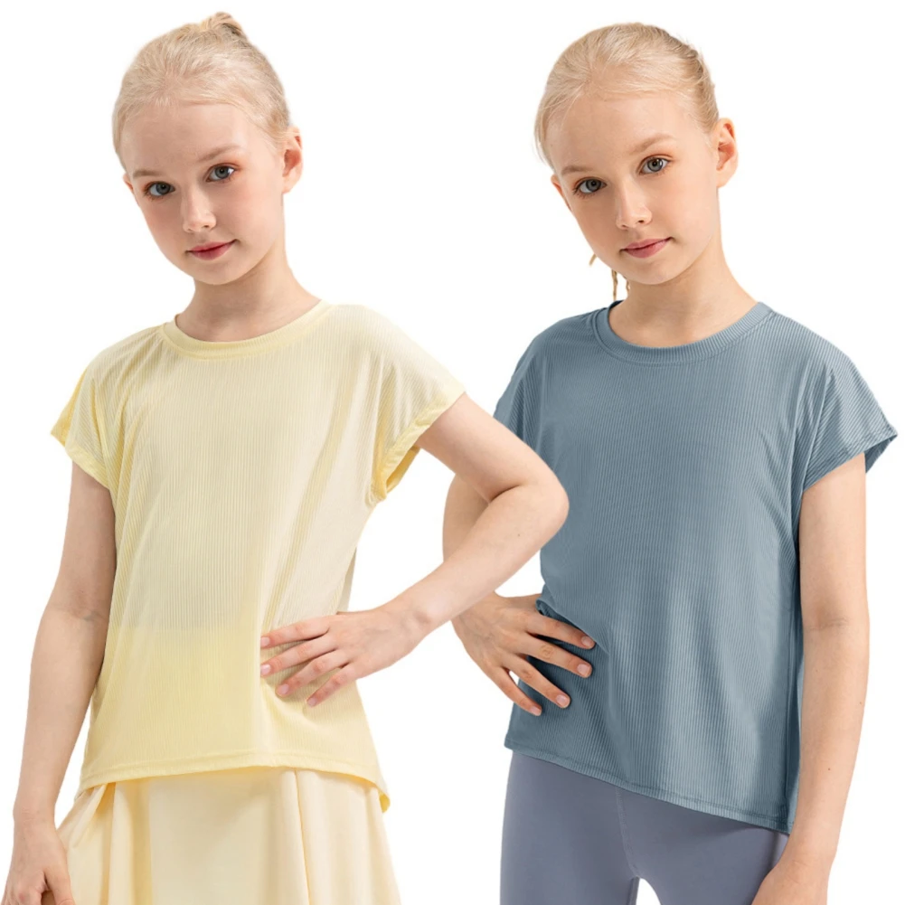 

Trendy Performance Tshirts Dry Fit Apparel Tech Tshirts Short Sleeve Girls' Sports Top Quickdry Sports Activewear for Kids Teens