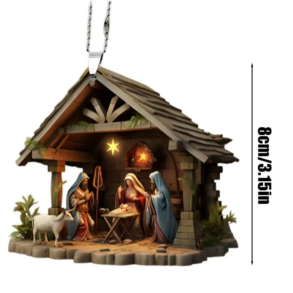 thumbnail image 1 of Adornos de Belén Decoración del Nacimiento de Jesús Árbol de Navidad Letreros de Belén Colgante de Belén de Acrílico Decoración, 1 of 5
