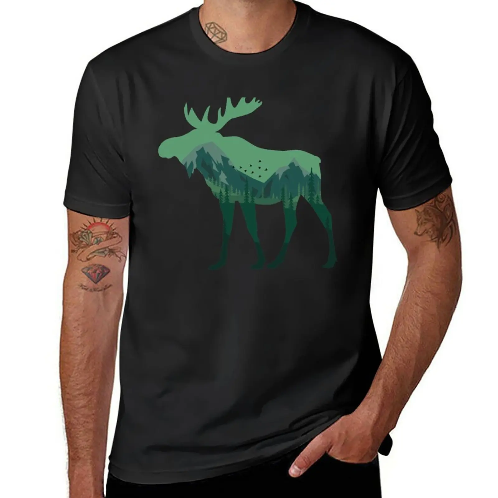 

moose lover,moose gift animal moose nature in alaska elk T-Shirt heavyweights customs design your own men clothes