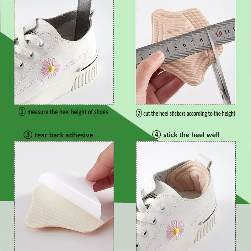 Heel Stickers Insoles Insert Protectors Pad For Sport Shoes Patch Adjustable Size Antiwear Sneaker Heel Back Cushion Insole 2PCS shoe insoles heel insoles shoe repair stickers