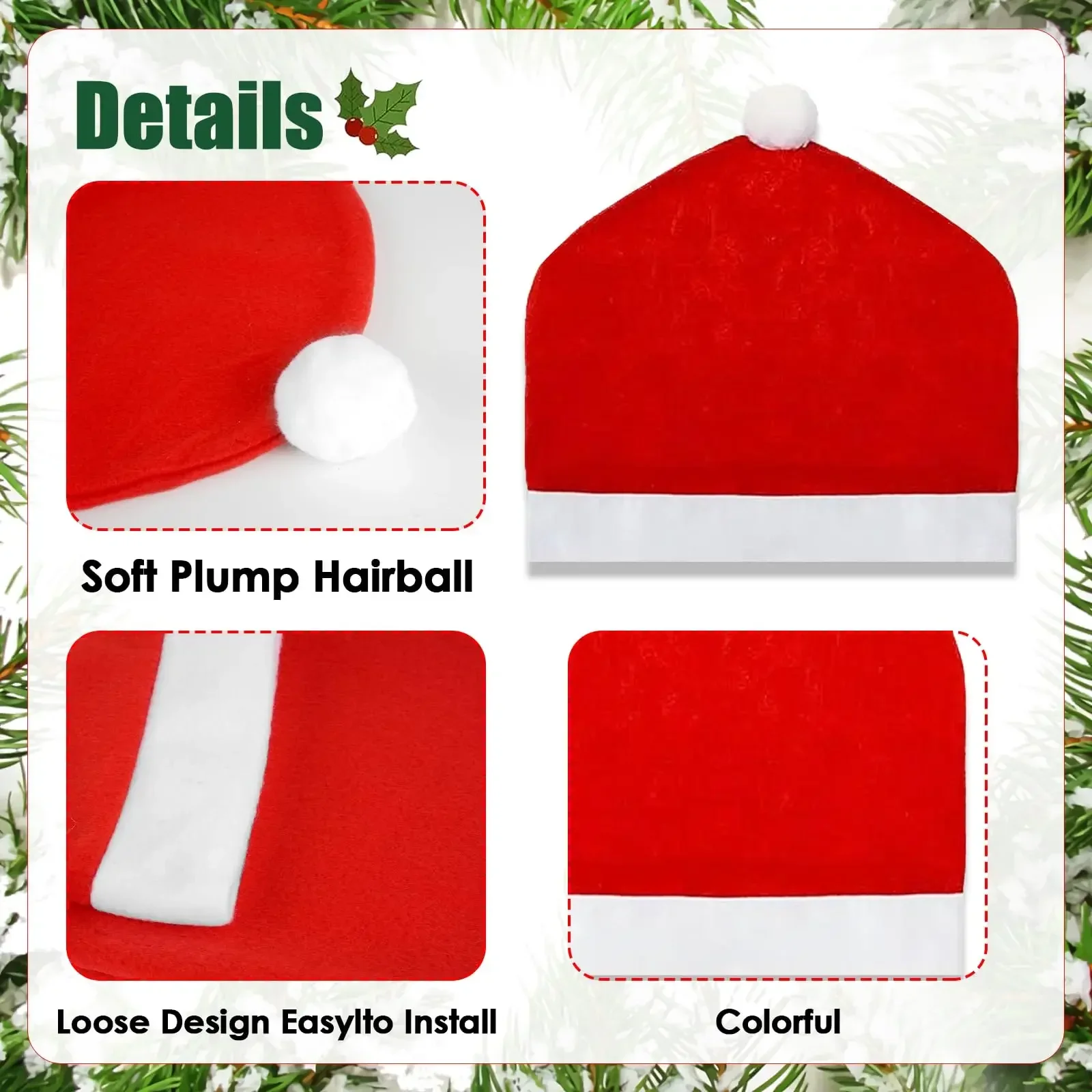 Christmas Car Seat Cover Santa Hat Decoration