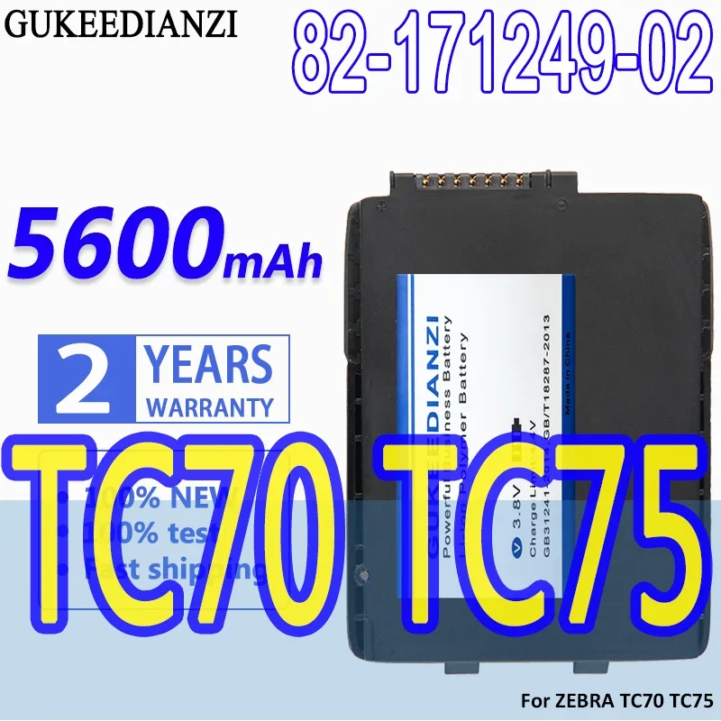 

Аккумулятор для сканера высокой емкости аккумулятор GUKEEDIANZI 82-171249-02 82-171249-01 5600 мАч для ZEBRA For Symbol TC70 TC75