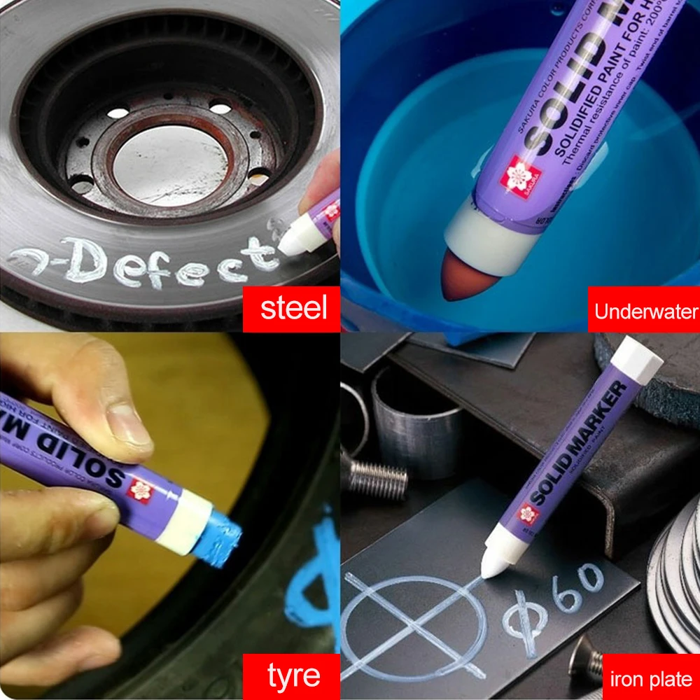 Japan SAKURA Solid Paint Markers XSC Industrial Metal Tire Water Writing Steel High Temperature Marking Pen Office Supplies 3pcs