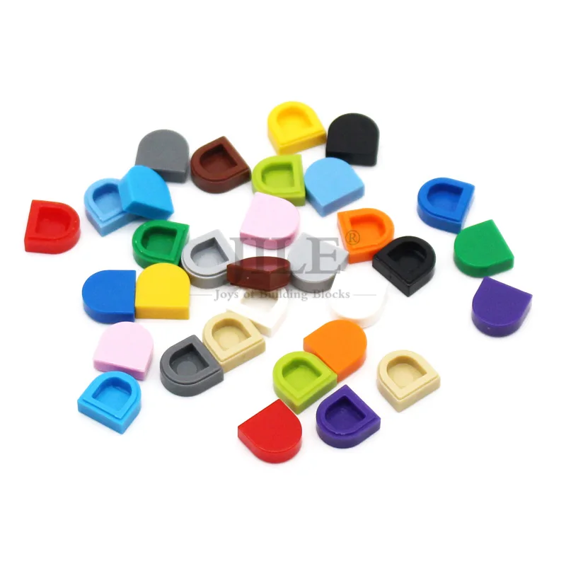 100Pcs Moc Tile Round 1X1 Half Circle Extended 24246 Creative Assembly Building Blocks Mattoni Giocattoli Educativi Di Marca Compatibili