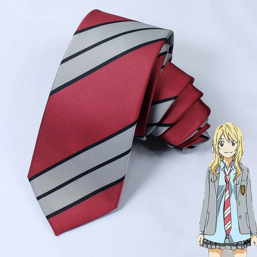 Фото Оригинальный галстук с рисунком аниме Your Lie в апреле, Miyazono Kaori галстук для косплея Arima Kousei, галстук JK, аксессуары для галстука №1