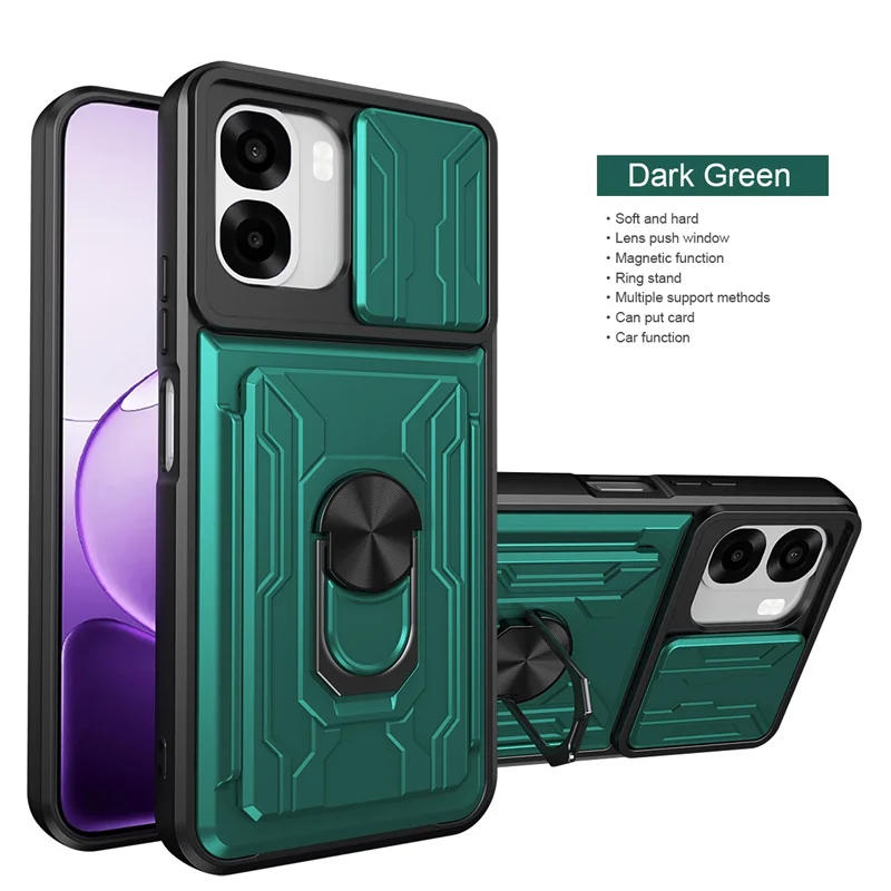 Kickstand Armor Case with Card Slot and Ring Stand Holder