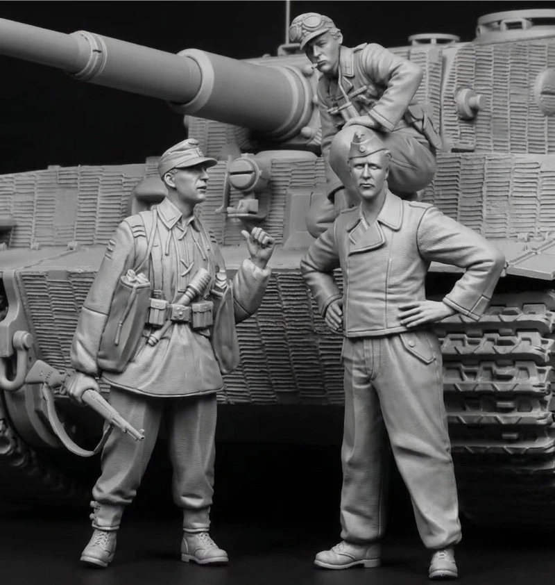 1/35 스케일 수지 피규어 모델 빌딩 키트 역사적인 군사 취미 미니어처 탱크 승무원 3명 조립되지 않고 도색되지 않음