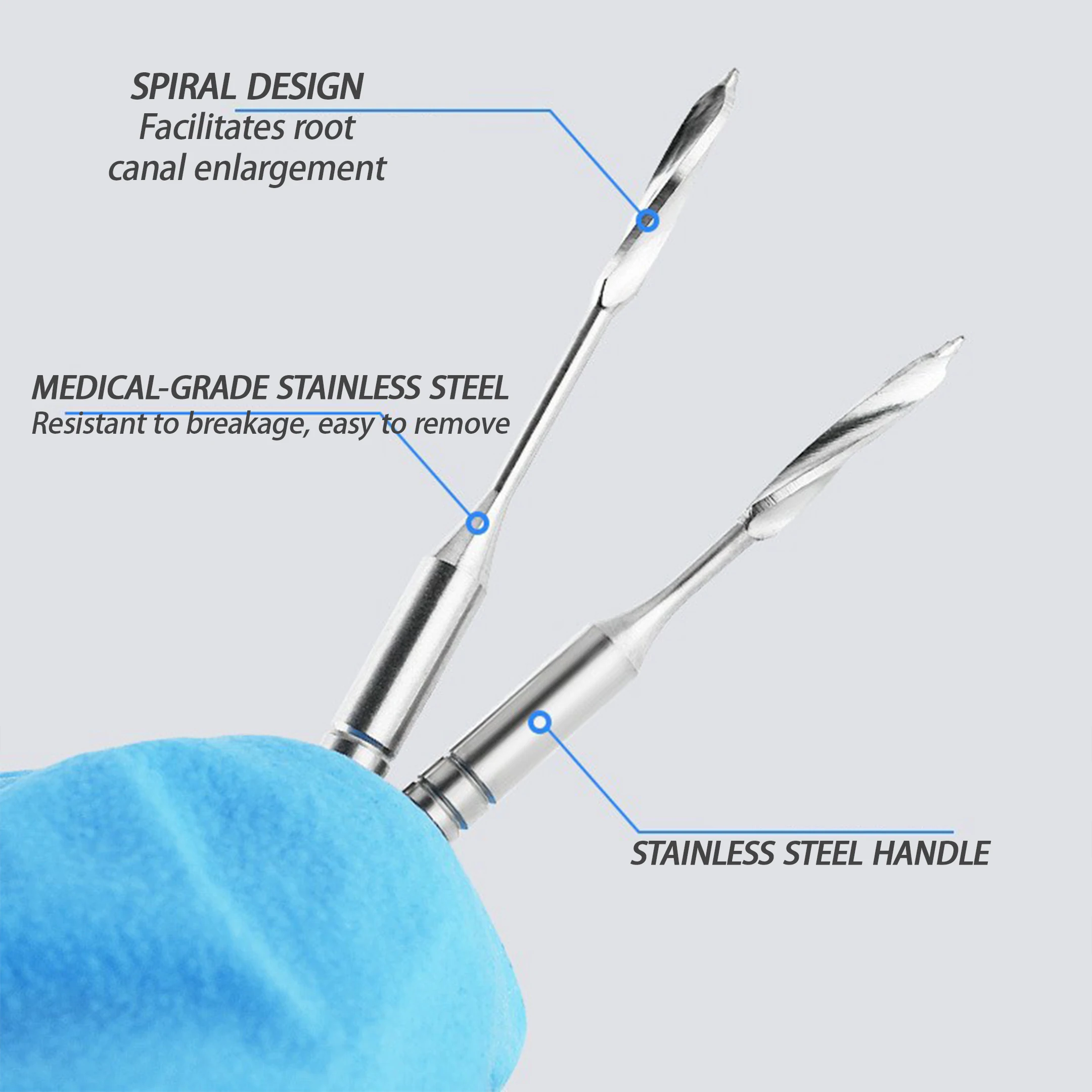 Forets endodontiques gates glidden en acier inoxydable dentaire_voghion.com