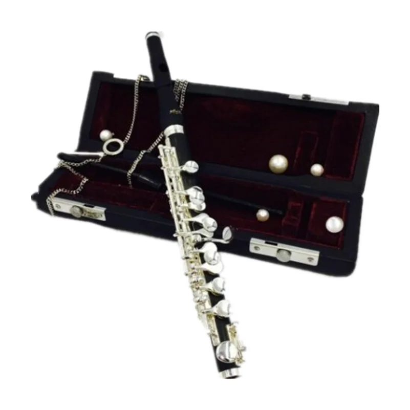 MeeLe-Piccolo Composite Wood Body and Head Silver Plated Keys with Leather Case