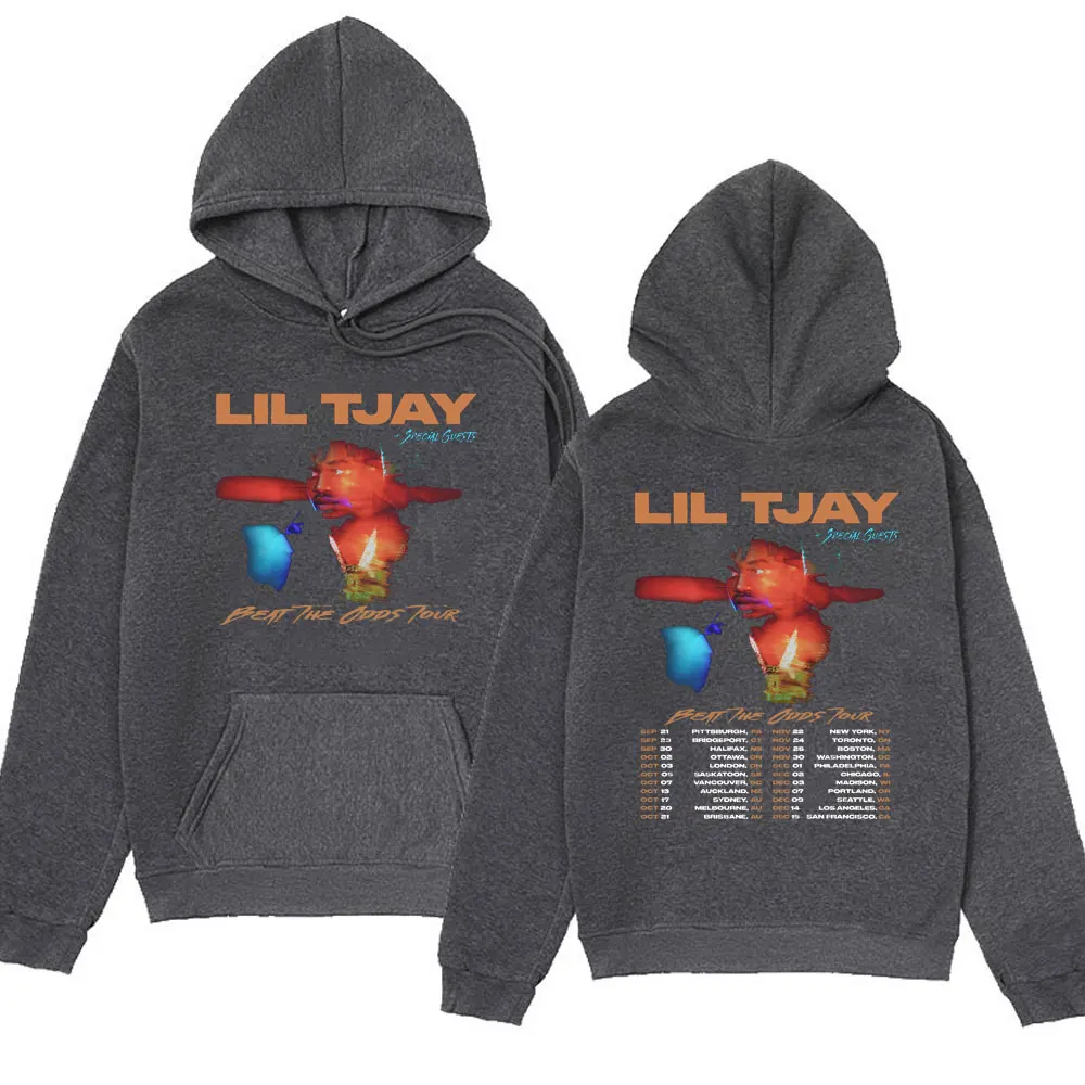 Rapper Lil Tjay Beat The Odds Tour Concert Hoodie Men's Women's Oversized Long Sleeve Hoodies Winter Fleece Sweatshirt Pullover