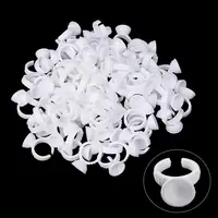 100Pcs Disposable White Ring Tattoo Ink Cups Permanent Makeup Coloring Pigment Cup Container Tattoo Accessory for Tattoo Artists 1