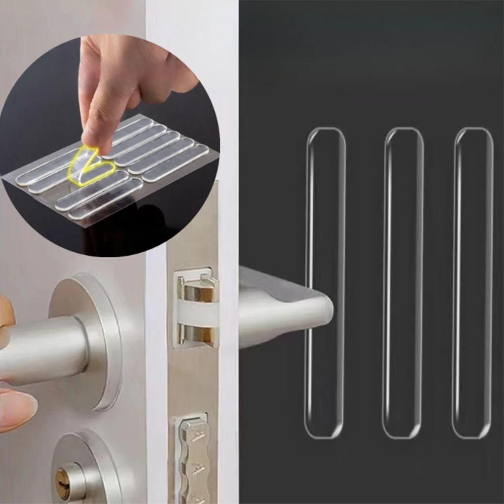 1PCS No Punching Silicone AntiCollision Door Stickers Transparent Wall Protection Pad Silicone Invisible Anti-collision Strip