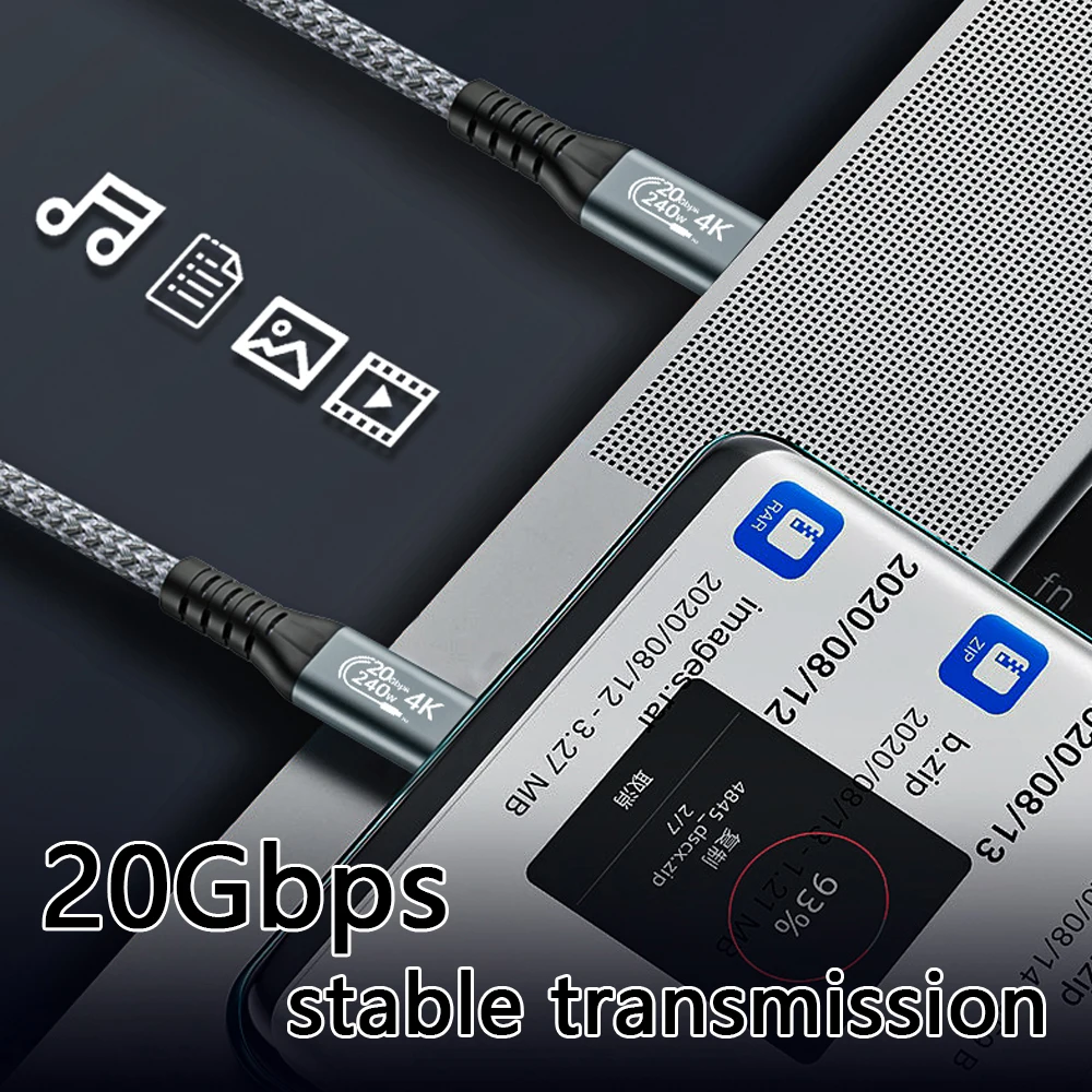 Ugourd-tipo c Cabo de Transferência de Dados Carregamento Rápido Hub Usb Ssd Box Notebook tipo c tipo c pd 240w 48v 5a Gen2 20gbps 5a - Image 3
