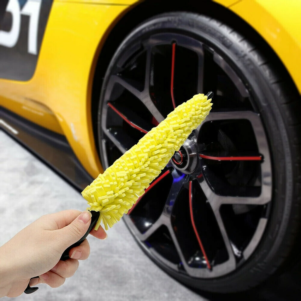 

Car Cleaning Brush Tire Rim Washing Scrub Wheel Cleaner Tool Easy Hang 1Pcs Car Exterior Cleaning Tool