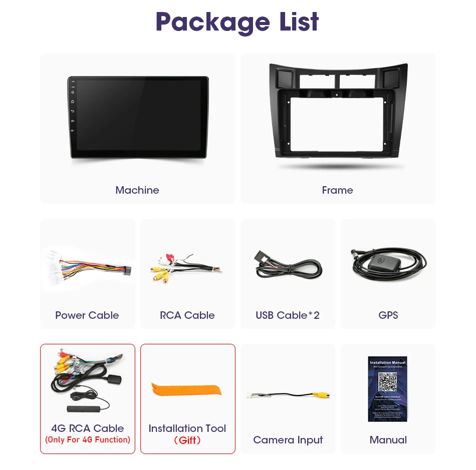 Srnubi Android 14 Autoradio für Toyota Yaris 2005-2012 Multimedia-Player 2din Carplay Auto Stereo GPS Head Unit Navigatore Audio – Detail 30