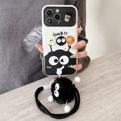 Wrist Chain Lanyard Phone Case with 3D Cartoon Pattern - Soft Silicone Shockproof Cover - iPhone 14 (FGJZSS - MeiQiu - SS)