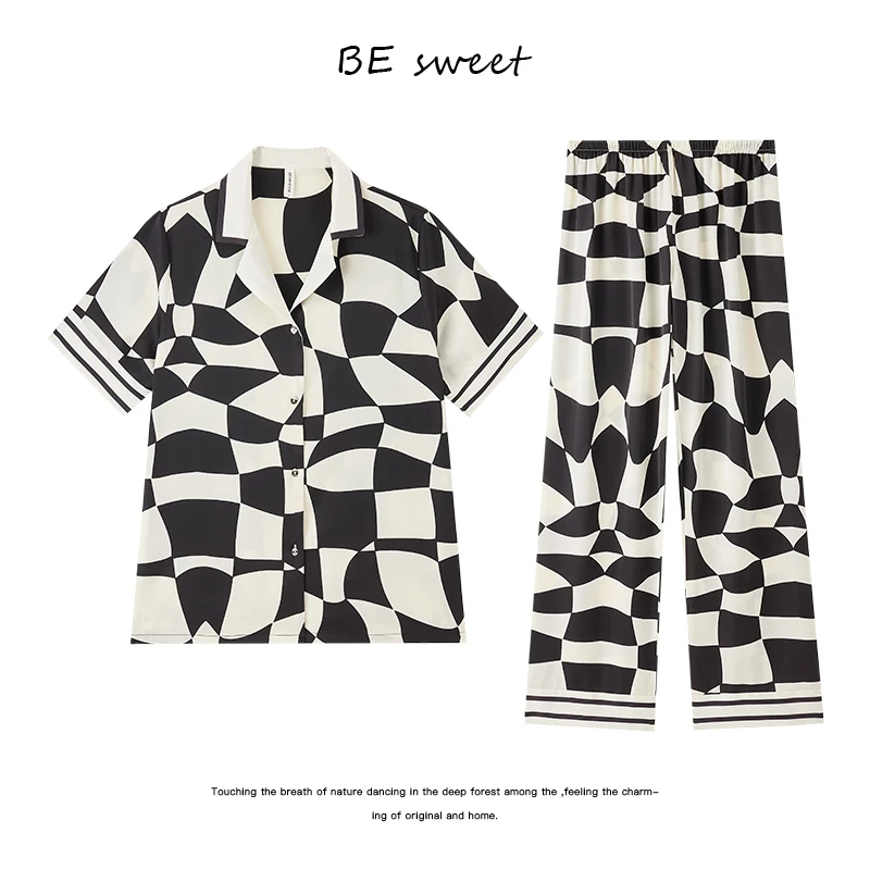 Pajamas For Women Short-sleeved Summer Style Ice Silk Material 2023 New Design Home Clothes Ladies High-end Sense Nightwear