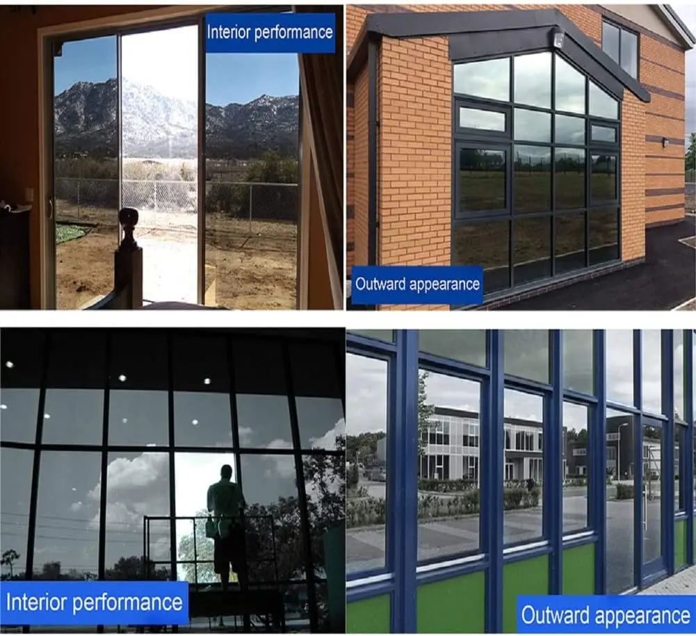 Window Film Window Privacy Film 5M One Way Mirror Daytime Anti UV Sun Blocking Heat Control Reflective Tint Sticker for Home Office