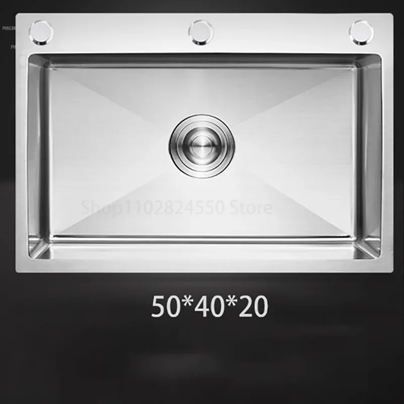 Simple Stainless Steel Kitchen Sinks Hand Drawing Wash Basin Under The Counter Basin Single Slot Wash Kitchen Accessories