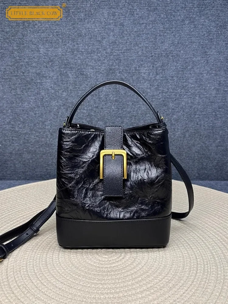 

Дизайнерские новые женские сумки-мессенджеры из натуральной кожи, модная однотонная сумка-мешок, Офисная Женская Сумка-тоут через плечо