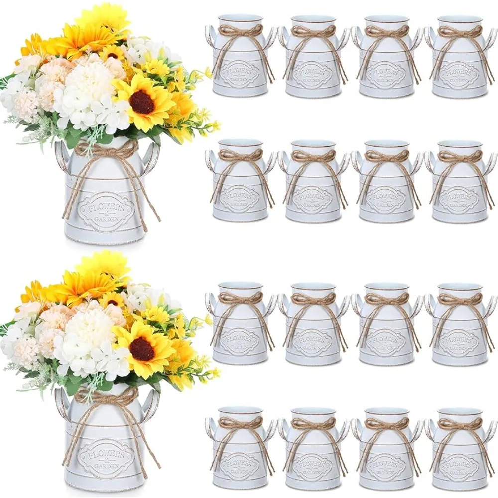 

16 Pcs 6 Inch Vintage Metal Flower Vase Decoration Wedding Table Centerpiece Dried Floral Arrangements Freight free