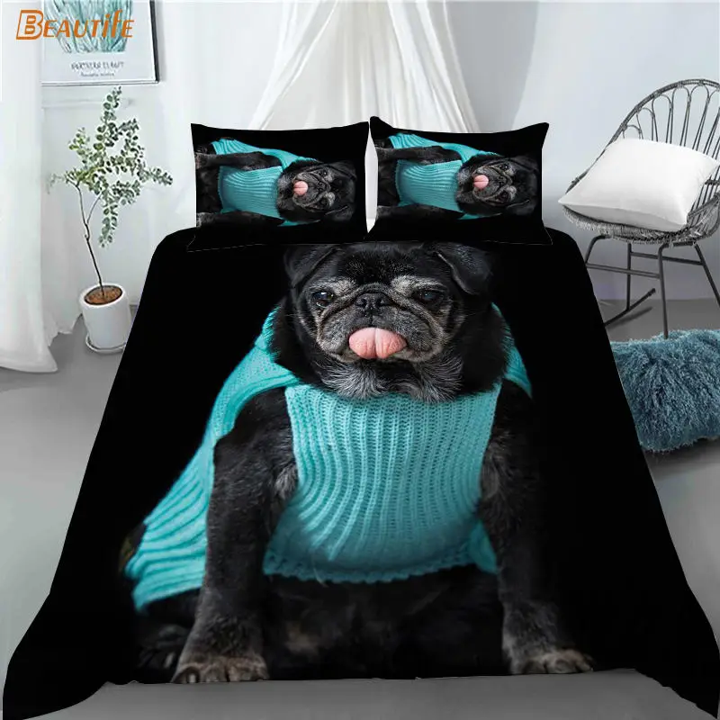 Hot Sale Cute Pet Dog Duvet Cover Pillowcases Polyester Fabric