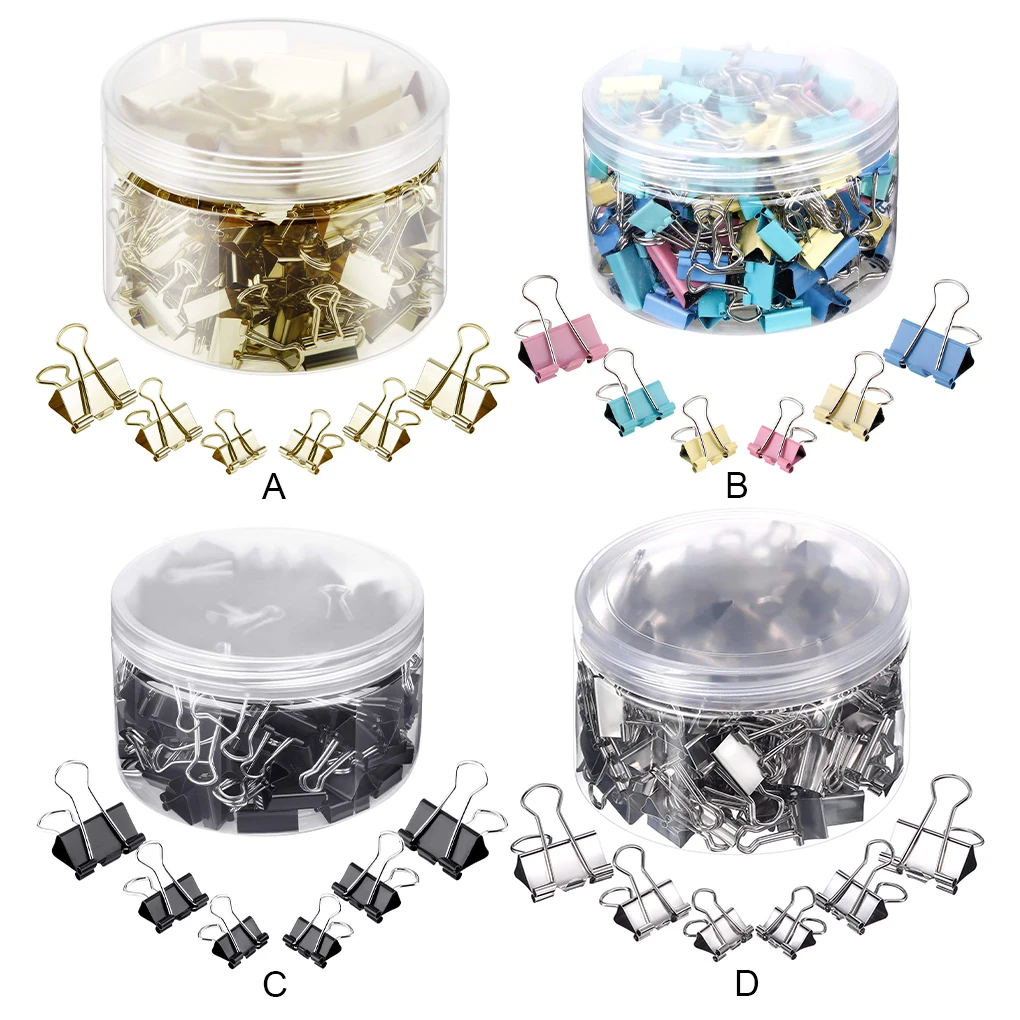 

150 Pieces Office Supply Clip Multi-size Paper Organizer Binder Clips