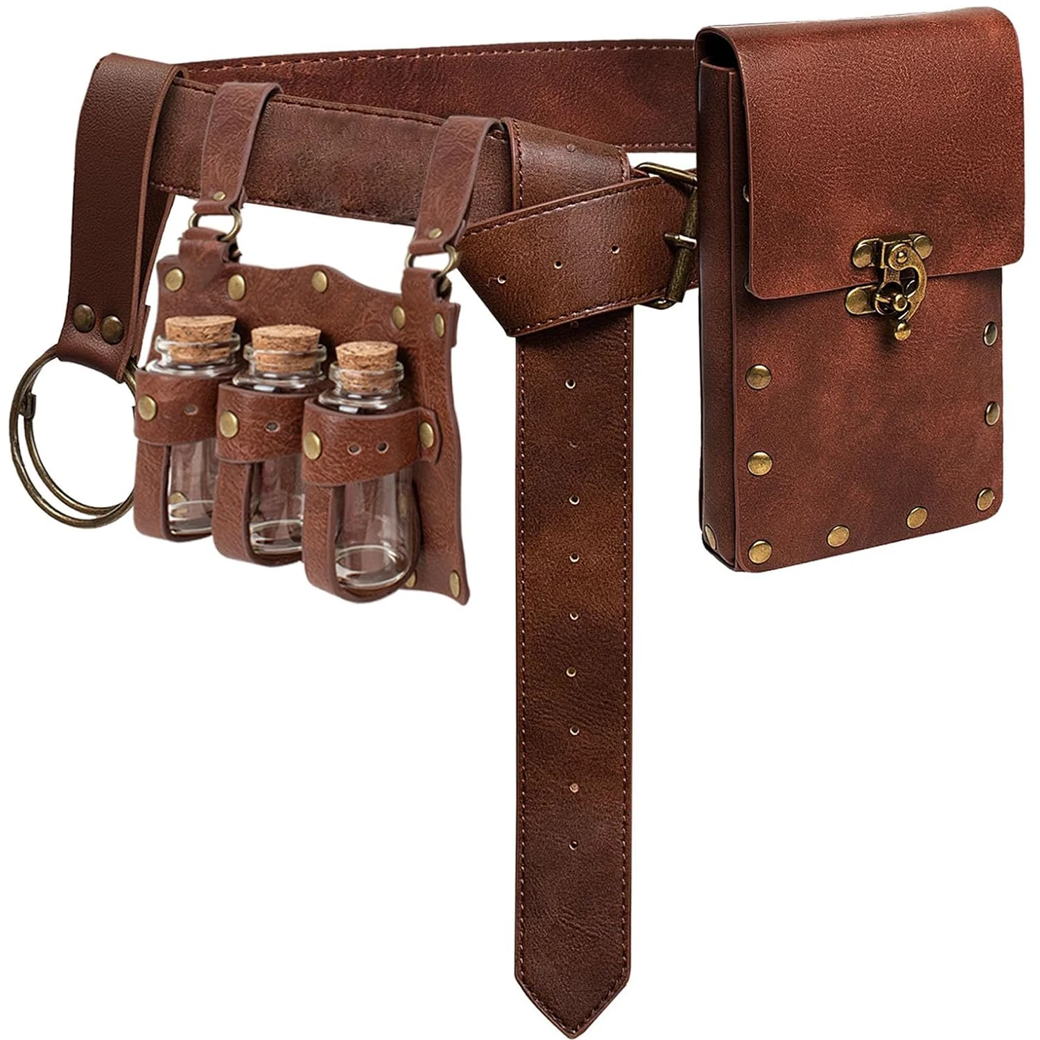 Vintage Gürteltasche Fanny Pack Steampunk Handytasche Hexe Flasche Mittelalter Renaissance Cosplay Kostüm Zubehör – Detail 5