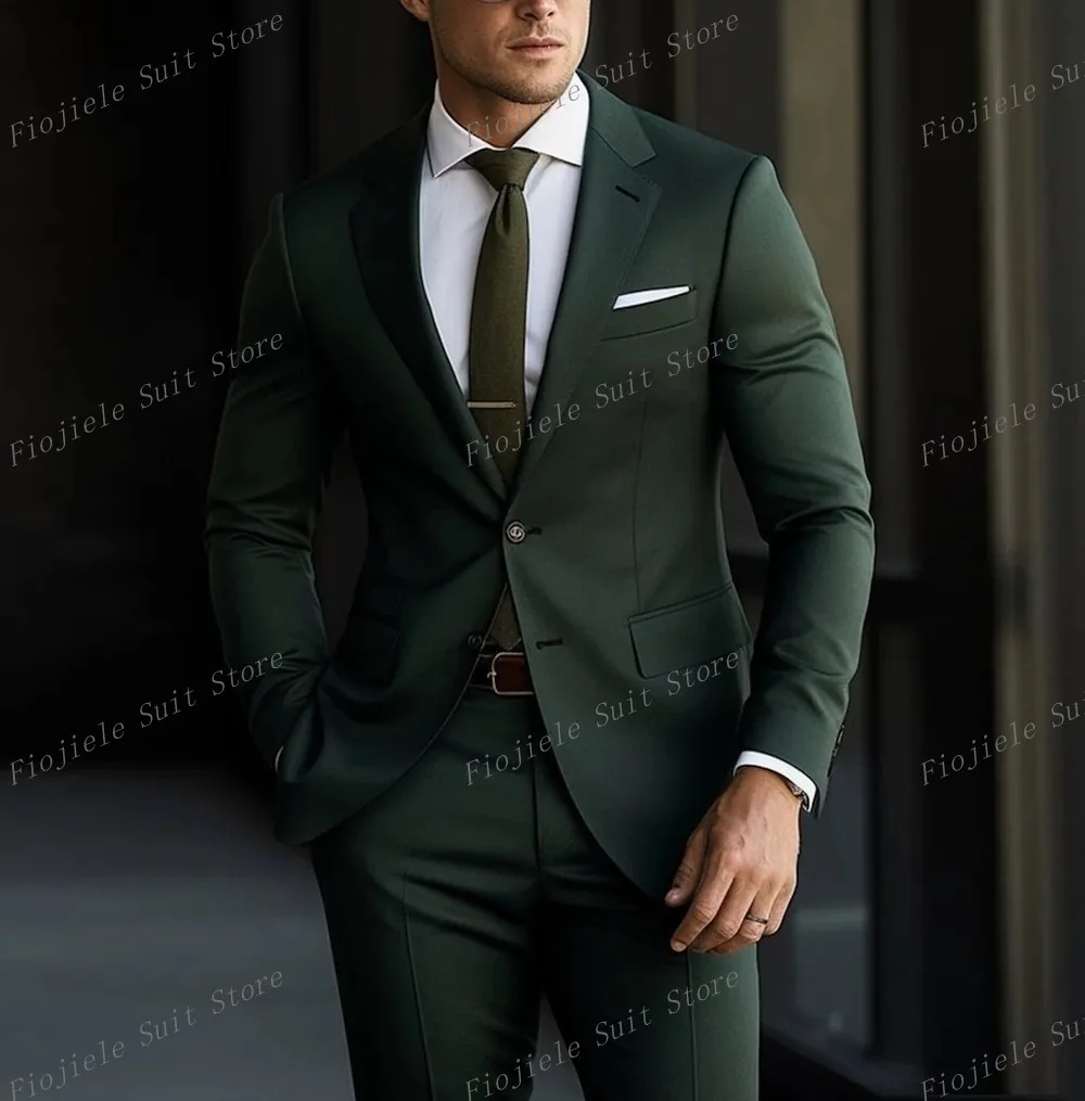 Formal suit groom groomsman wedding party prom men 2 piece set blazer pants