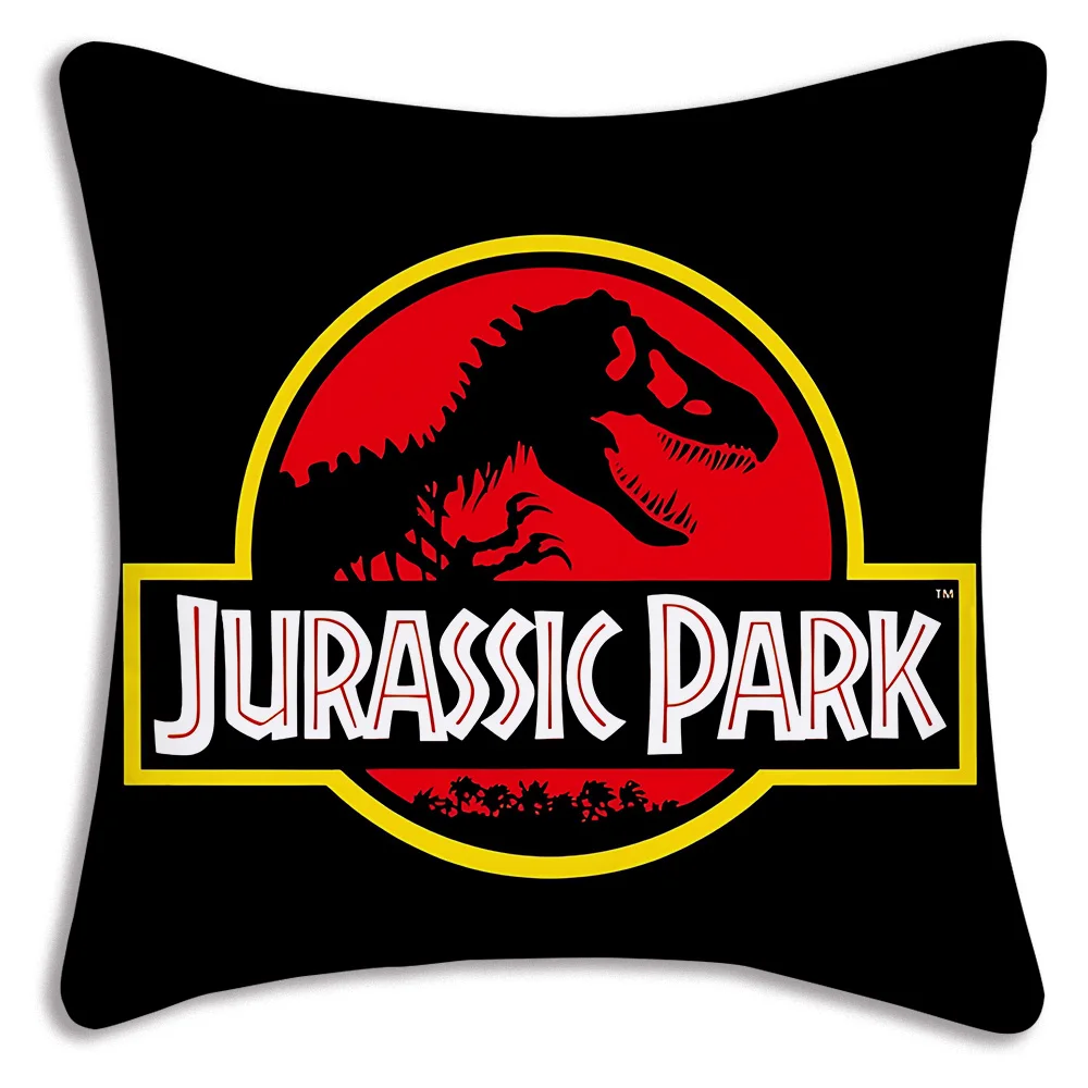 Hot Sci-Fi Movies Jurassics Park Pillow Covers Cartoon Sofa Decorative Home Double-sided Printing Short Plush Cute Cushion Cover 5