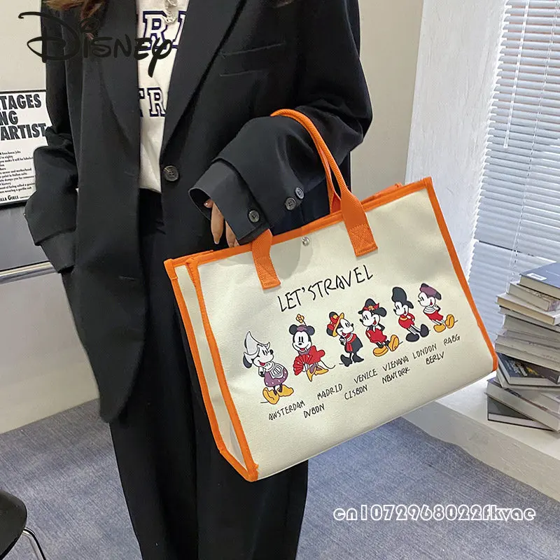 Disney Cartoon Fashion Women's Handbag High Quality Large Capacity Shoulder Bag Versatile Tote Women's Bag Fashion Shopping Bag