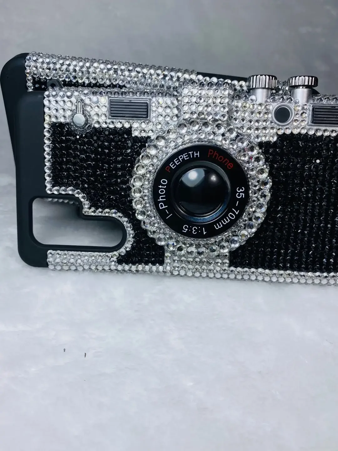 Emily In Paris Bling Camera Phone Case for IPhone 15 Pro Max Samsung Vintage Silicone Case with Strap Rhinestone Iphone 11