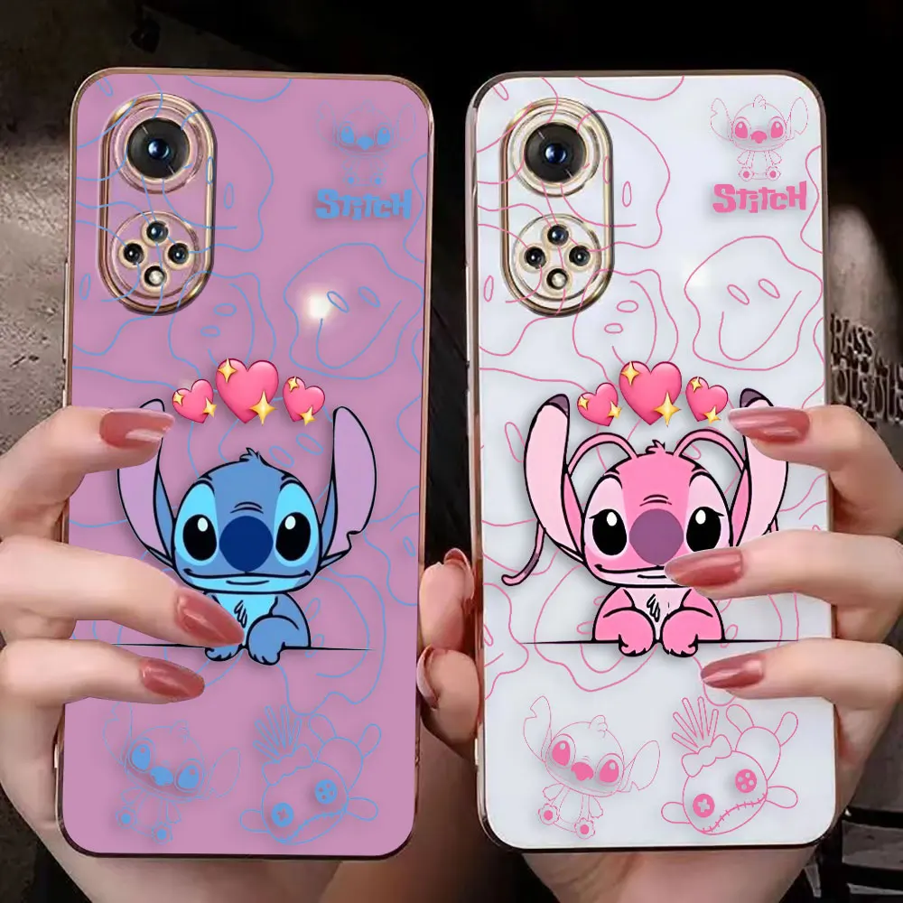 Anime Lilo Stitch Angel Coppia Cover Smooth E-Tpu Custodia Per Telefono Huawei Nova 3 4 5I 5T 7 7I 8I 9 9Se 10 Y70 X7A X9A 20 50 70 90 Custodia