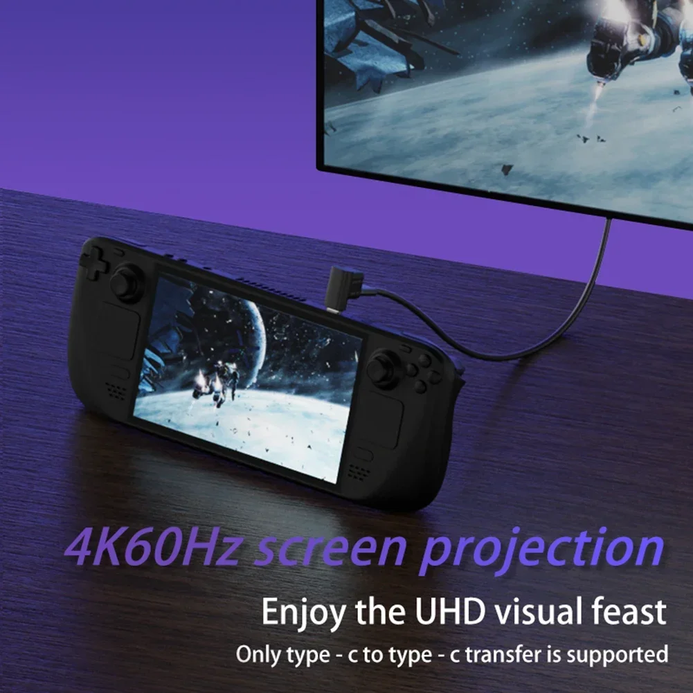 스팀 데크에 적합한 2-in-1 확장 커넥터 직각형 Type-C USB C 어댑터 남성-여성 게임 콘솔 액세서리
