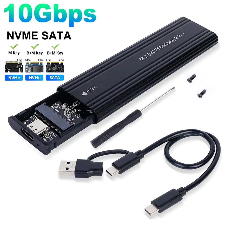 M2 SSD Case NVME SATA Dual Protocol M.2 to USB Type C SSD Enclosure Adapter NVME SATA SSD Disk Box Supports M Keys and B&M Keys image 7