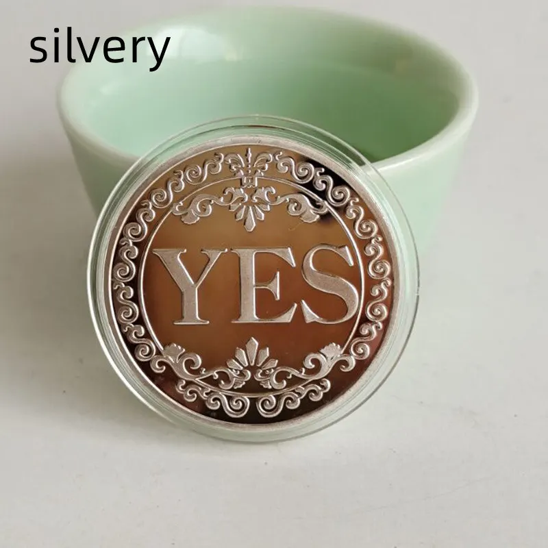 Coins Collection Coin Plating Charm Double Sided Embossed Make Decision Commemorative Badge Diameter 25mm YES or NO