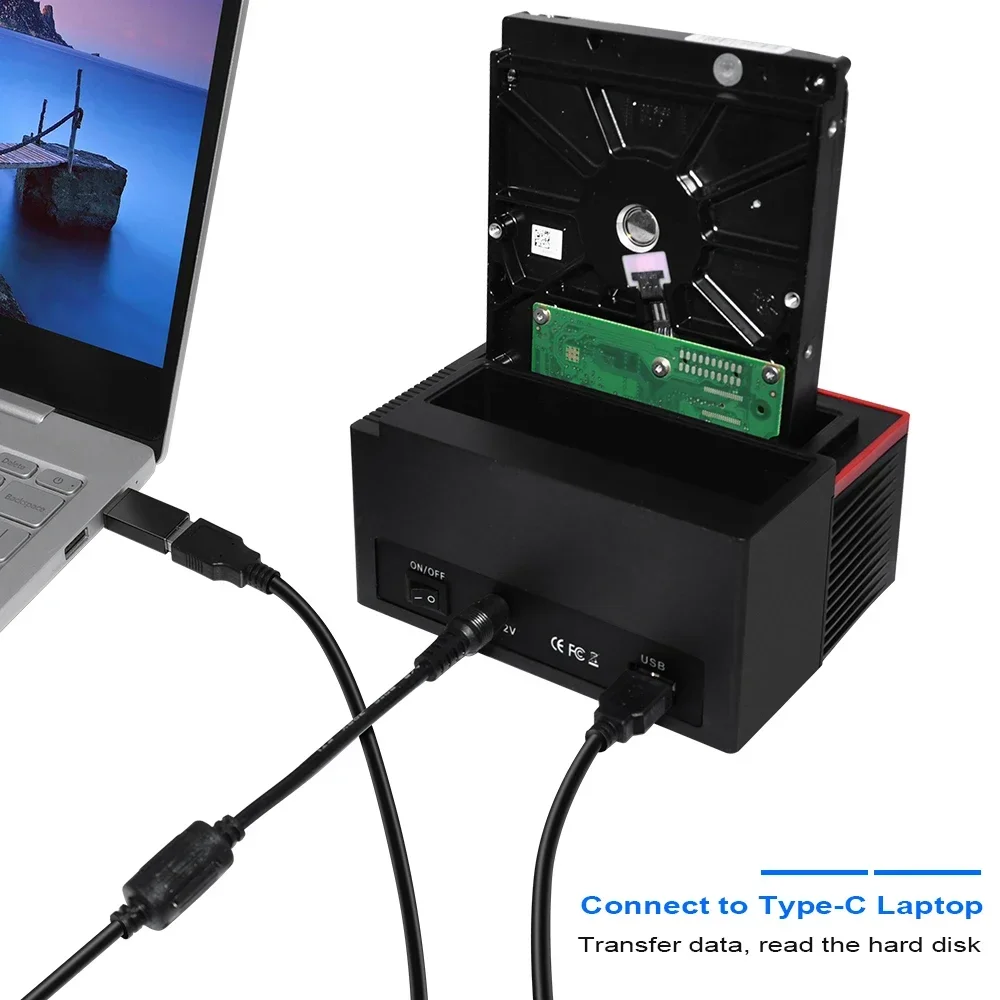 Hard Drive Docking Station 2.5 3.5 Inch SATA IDE HDD SSD Reader Dual Slots External Disk Box Enclosure Sata To Usb Adapter hdd enclosure external hard drive housing hard disk case