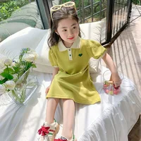 Robe d'été pour filles, édition coréenne, rayée, revers fraise, tenue décontractée, nouvelle collection 2025 6
