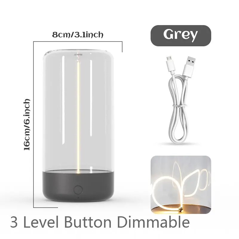 AUGE LIGHT Designed, Mini Minimalist Table Lamp Cordless LED Desk