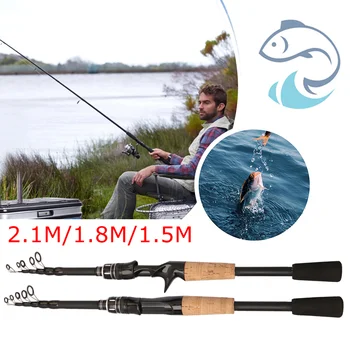 Spinning Telescopic Fishing Pole Lightweight Collapsible Fishing Baitcasting Rod Professional for Saltwater Freshwater Fishing