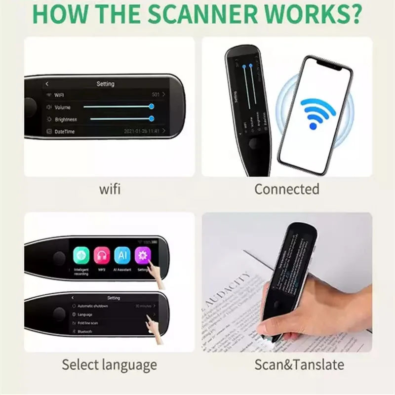Translation Pen Smart Voice Photo Scan Translator Pen X5 PRO Multi Real-Time Language 112 Support Offline Online Translation Dictionary Pen translation pen
