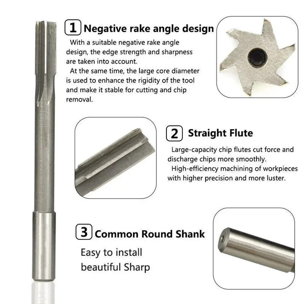 14PCS Machine Reamer Straight Shank Engineering Tools High Speed Steel Plumbing Tool 2/2.5/3/3.5/4/4.5/5/5.5/6/6.5/7/7.5/8/9mm N 3