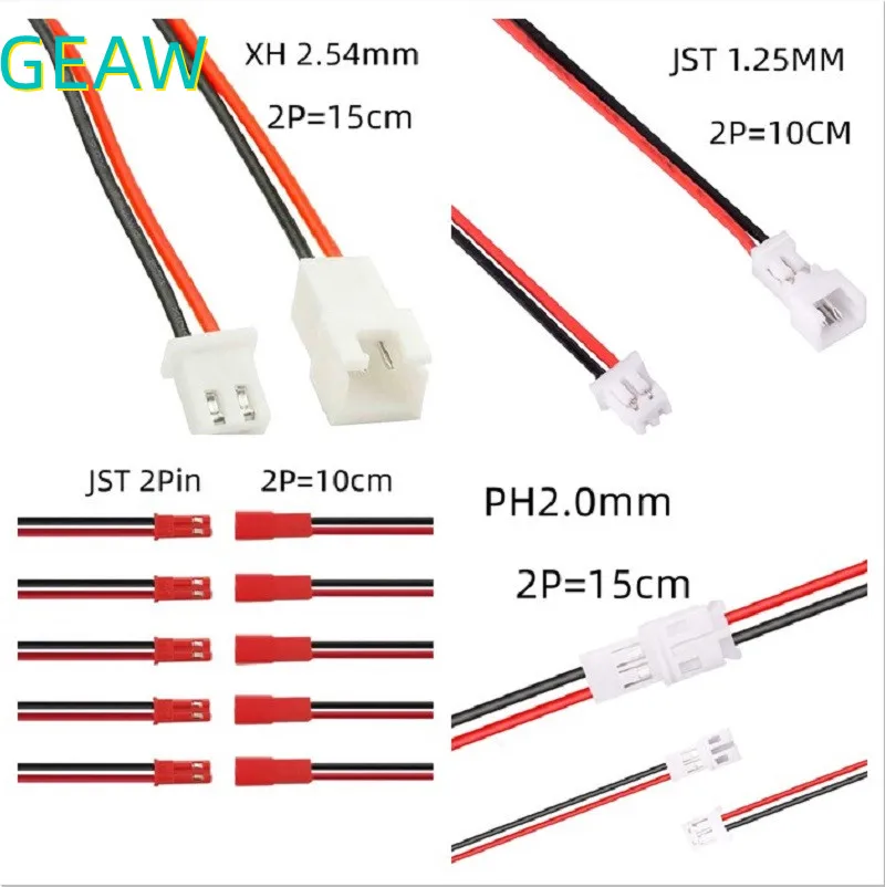 2/5 ponta様 2szt JST 1.25mm do 2.54mm kabel dupont 1pin żeńskie złącze
