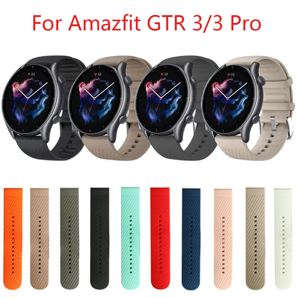 

Original Watch Strap For Amazfit GTR 3/3 Pro 22mm Silicone Bracelet For Amazfit GTR 2 2E/GTR 47mm/Pace Stratos 3 2 2S 1 Band