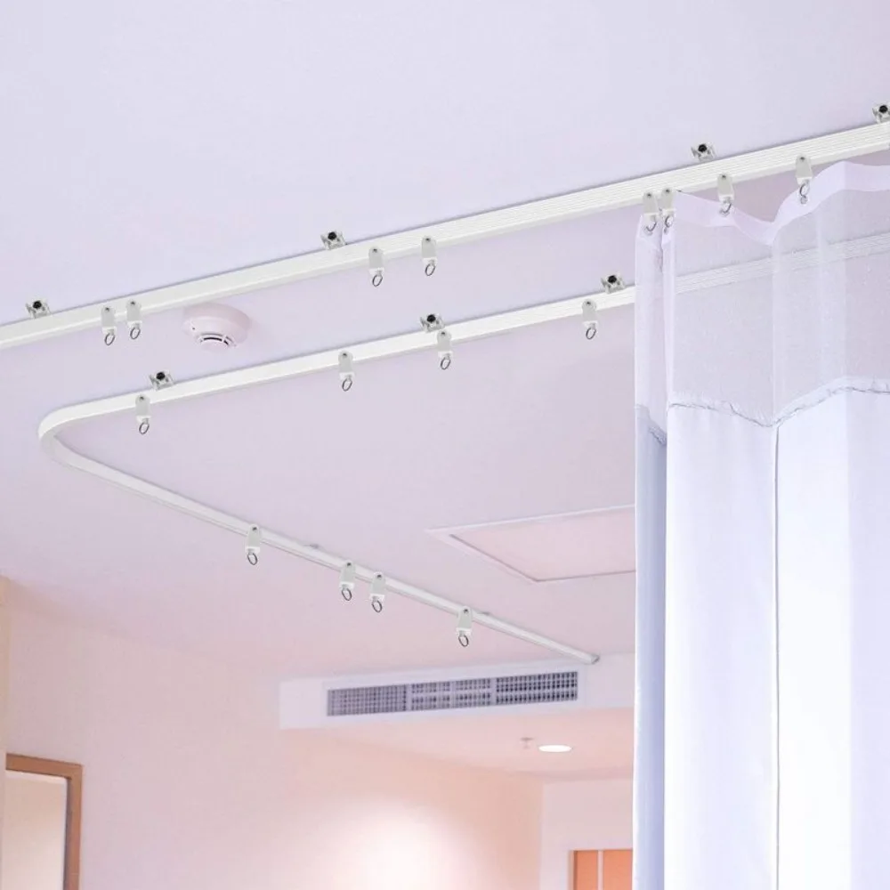 Curtain Rail White Modern Style Visible Track Nano Silencer Curtains Accessories Plastic Bendable Curtain Track