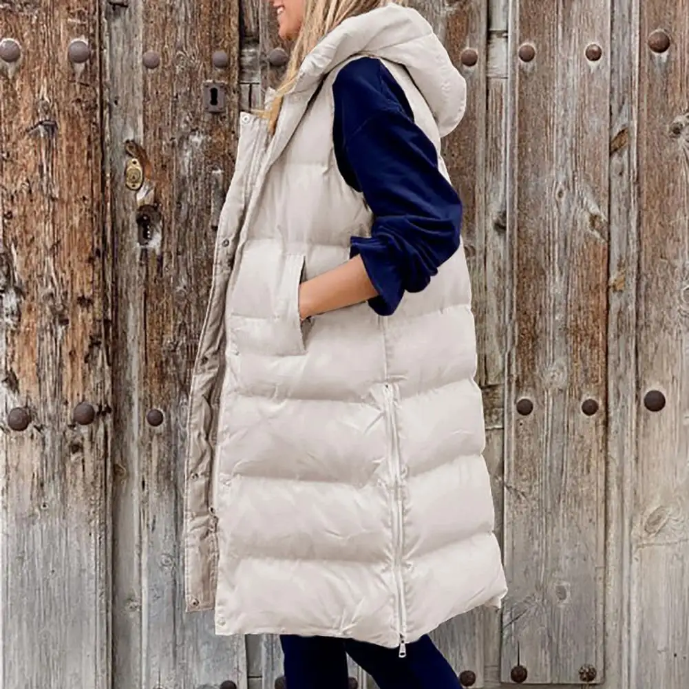 

Women Jacket Buttons Down Coat Long Single-breasted Fabulous Highly Warm Hat Women Down Coat