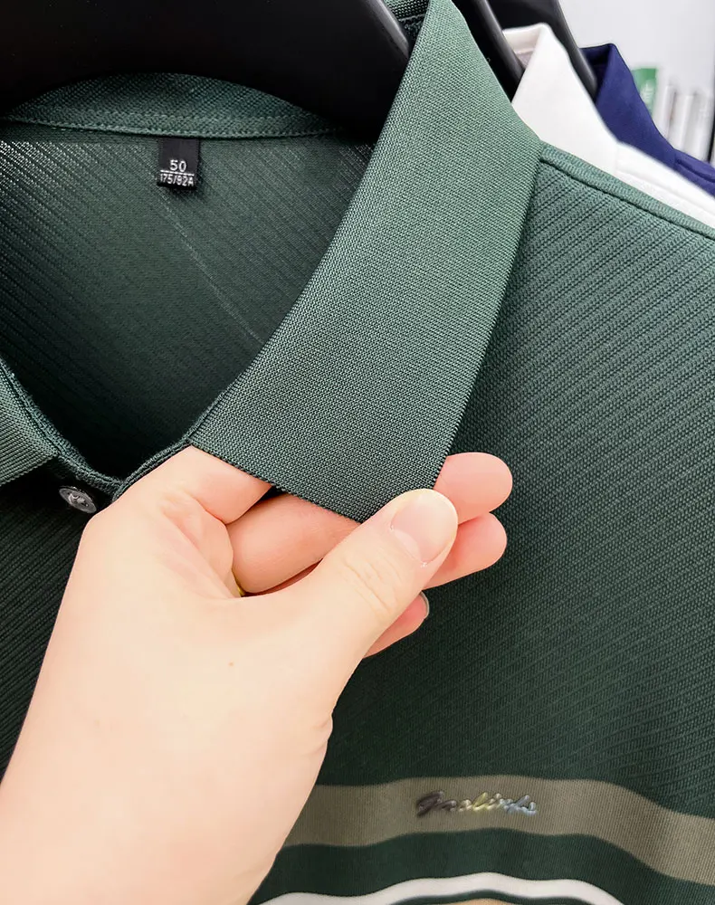 Light luxury brand striped decoration short sleeve polo shirt fashion embossed summer comfort breathable casual men's T-shirt 19 S06bbd7217ff04da0998663217cbf52aec