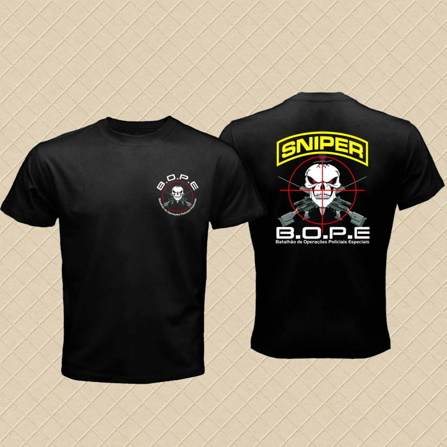 

Brazil Military Police Special Forces BOPE Elite Sniper Unit T-Shirt 100% Cotton O-Neck Summer Short Sleeve Casual Mens T-shirt